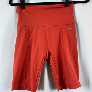 Women's Red High-Waisted Shorts‎ Scrunch Butt